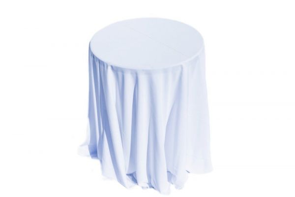 Mantel Redondo Blanco Liso Mesa Alta de Cóctel