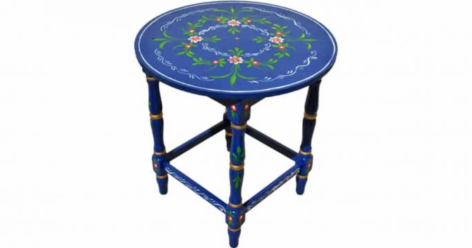 Mesa Sevillana Redonda Fija Azul 60