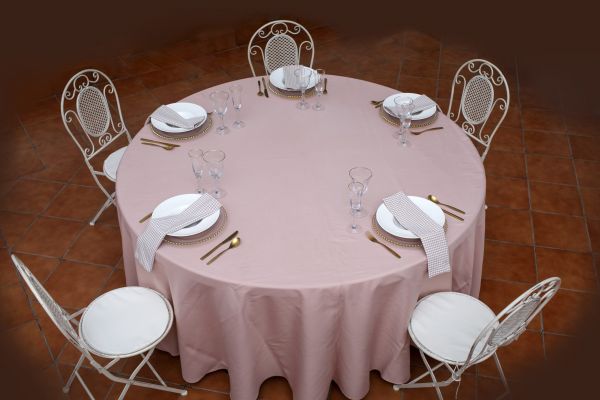 Mantel Redondo Rosa Maquillaje 160-180