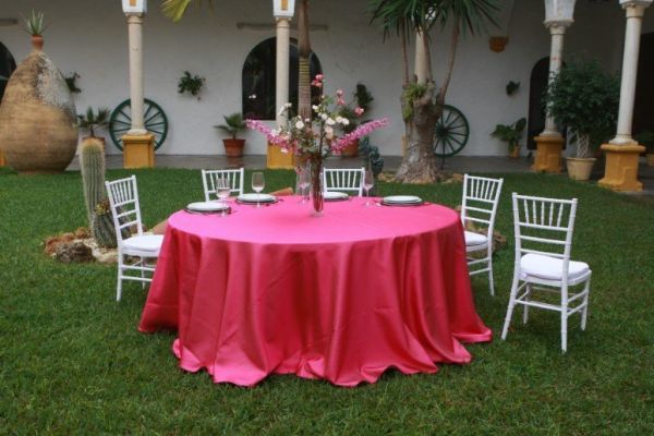 Mantel Redondo Rosa Capote 160-180