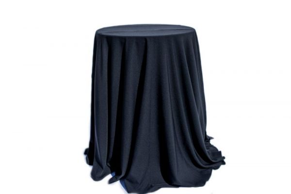 Mantel Redondo Negro Liso Mesa Alta de Cóctel