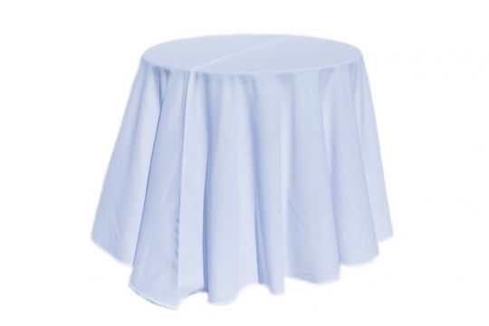 Mantel Redondo Blanco Liso Mesa Baja de Cóctel