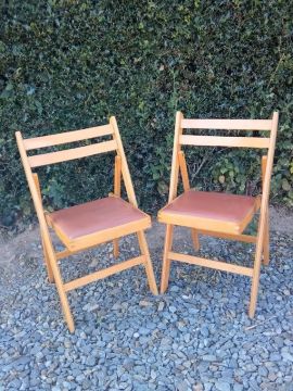 Silla de Madera Plegable Tapizada