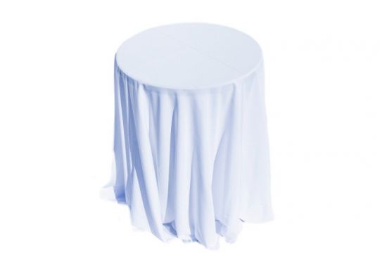 Mantel Redondo Blanco Liso Mesa Alta de Cóctel